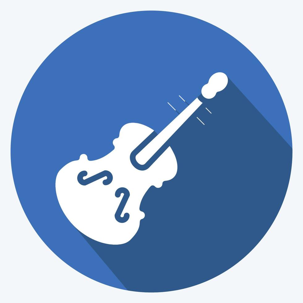 Icon Violin. suitable for education symbol. long shadow style. simple design editable. design template vector. simple illustration vector