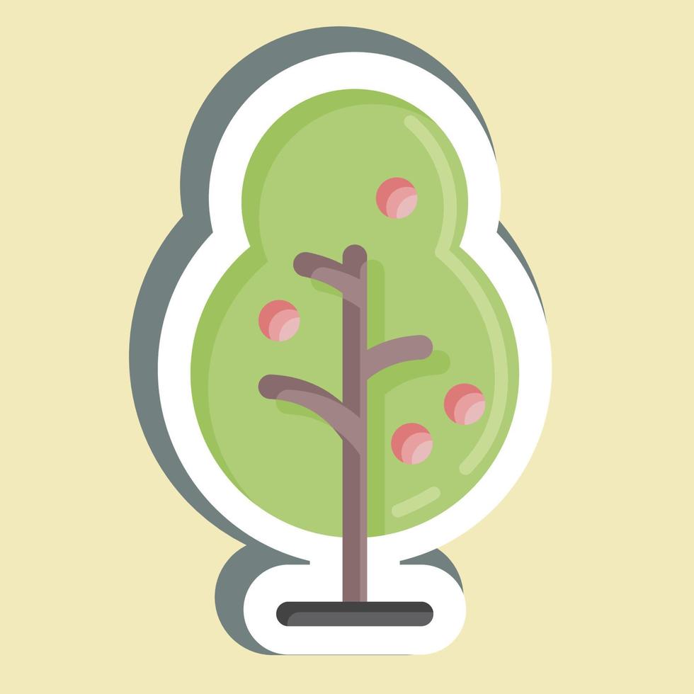 árbol de pegatinas adecuado para el símbolo del parque de la ciudad. diseño simple editable. vector de plantilla de diseño. ilustración sencilla