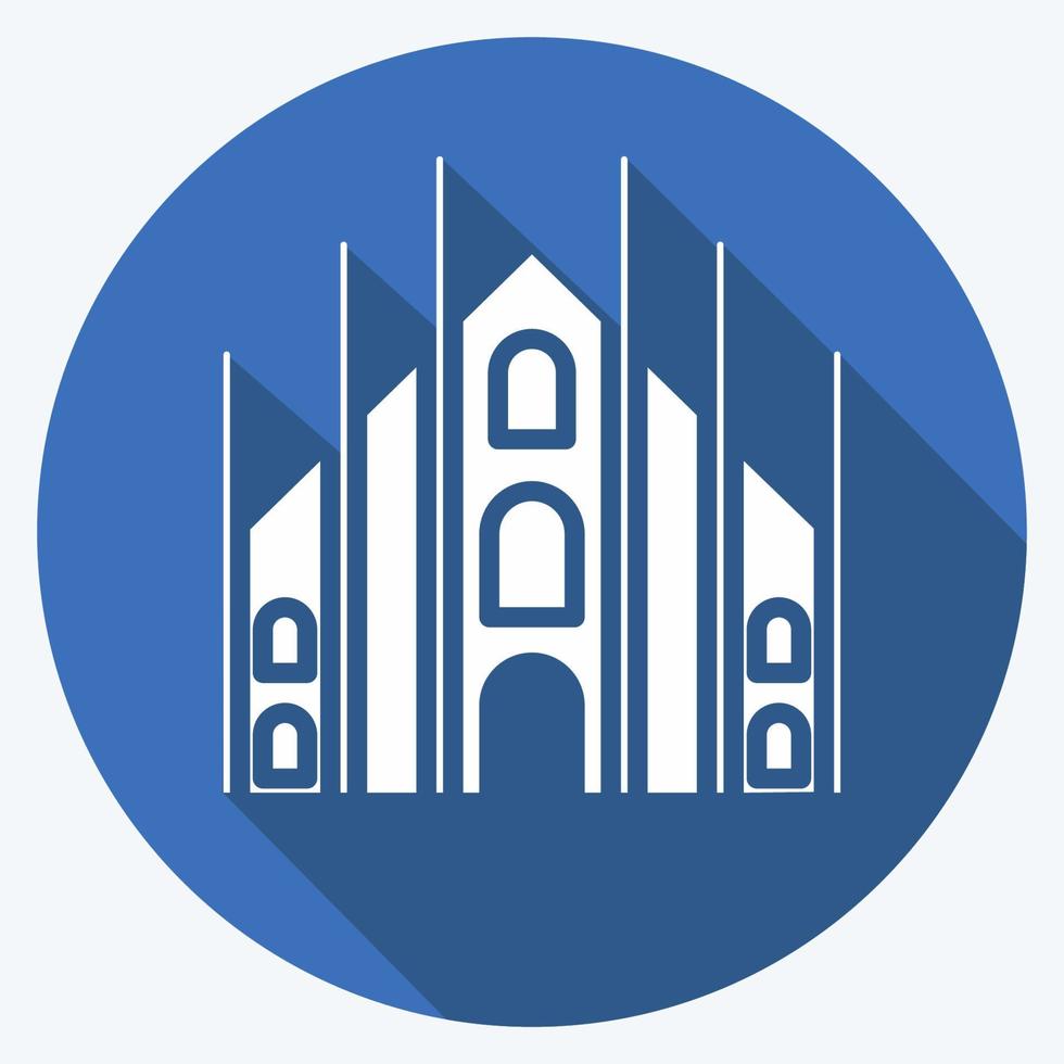 Icon Milan. suitable for education symbol. long shadow style. simple design editable. design template vector. simple illustration vector