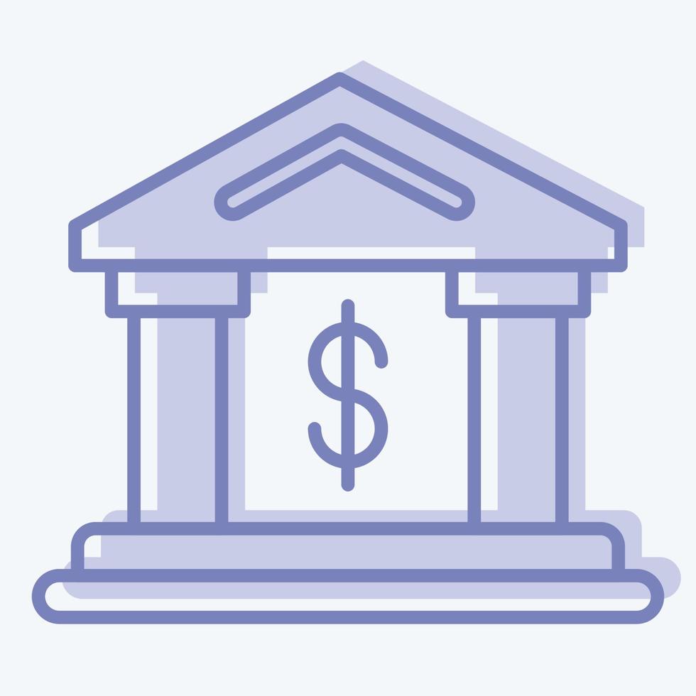 Icon Bank. suitable for education symbol. two tone style. simple design editable. design template vector. simple illustration vector