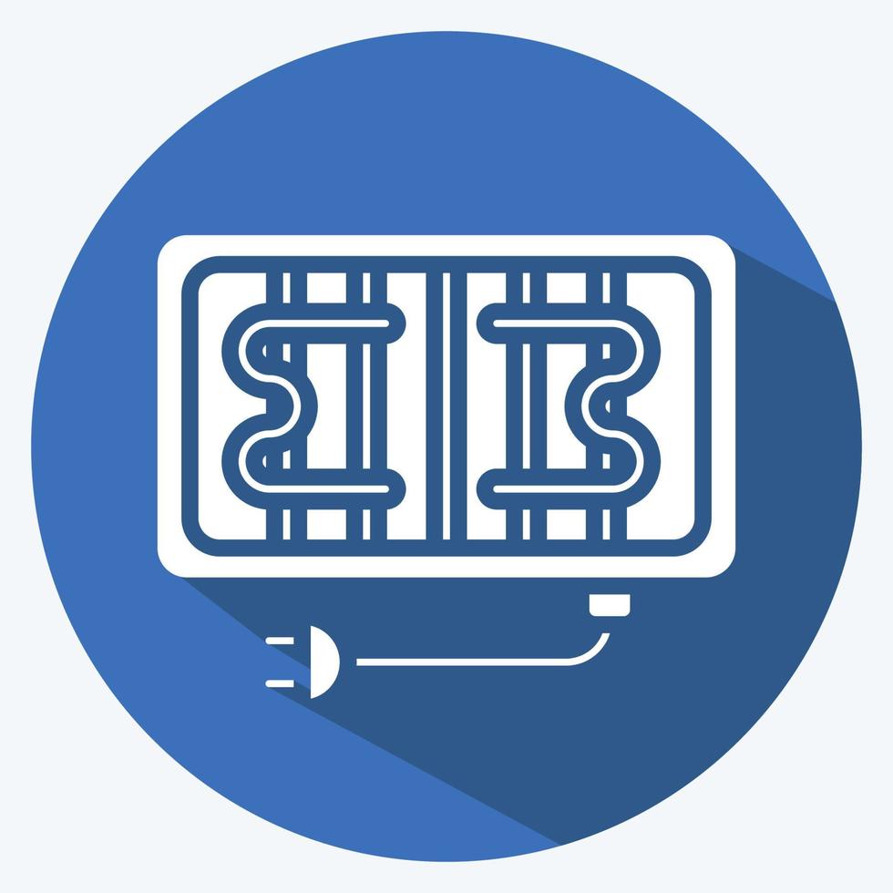 Icon Electric Grill. suitable for Kitchen Appliances symbol. long shadow style. simple design editable. design template vector. simple illustration vector