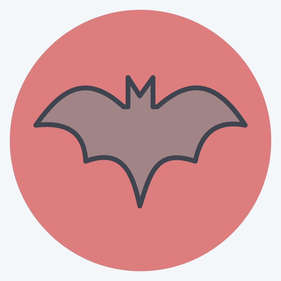 Icon Bat. suitable for Halloween symbol. color mate style. simple design editable. design template vector. simple illustration vector