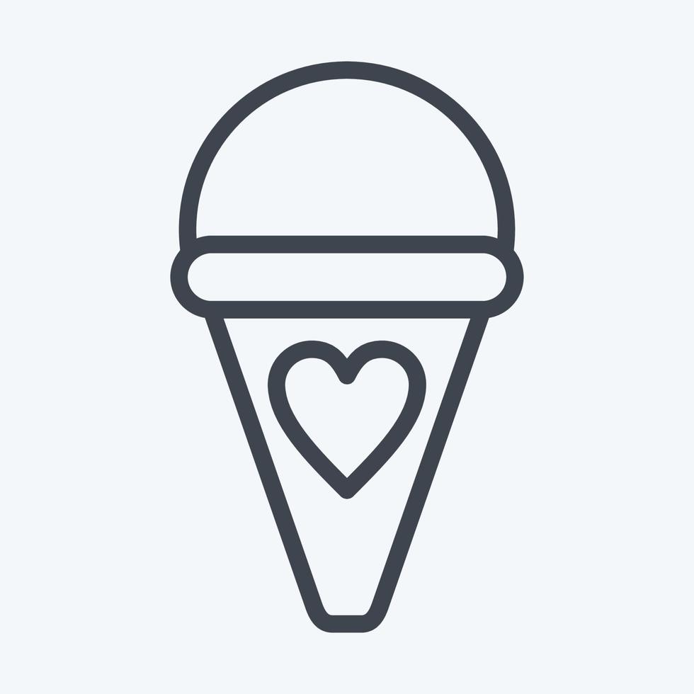 Icon Ice Cream. suitable for education symbol. line style. simple design editable. design template vector. simple illustration vector