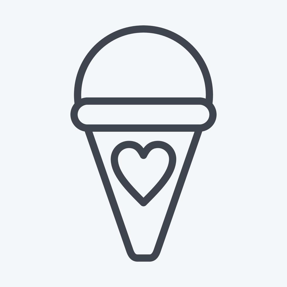 helado de icono. adecuado para el símbolo de la educación. estilo de línea diseño simple editable. vector de plantilla de diseño. ilustración sencilla