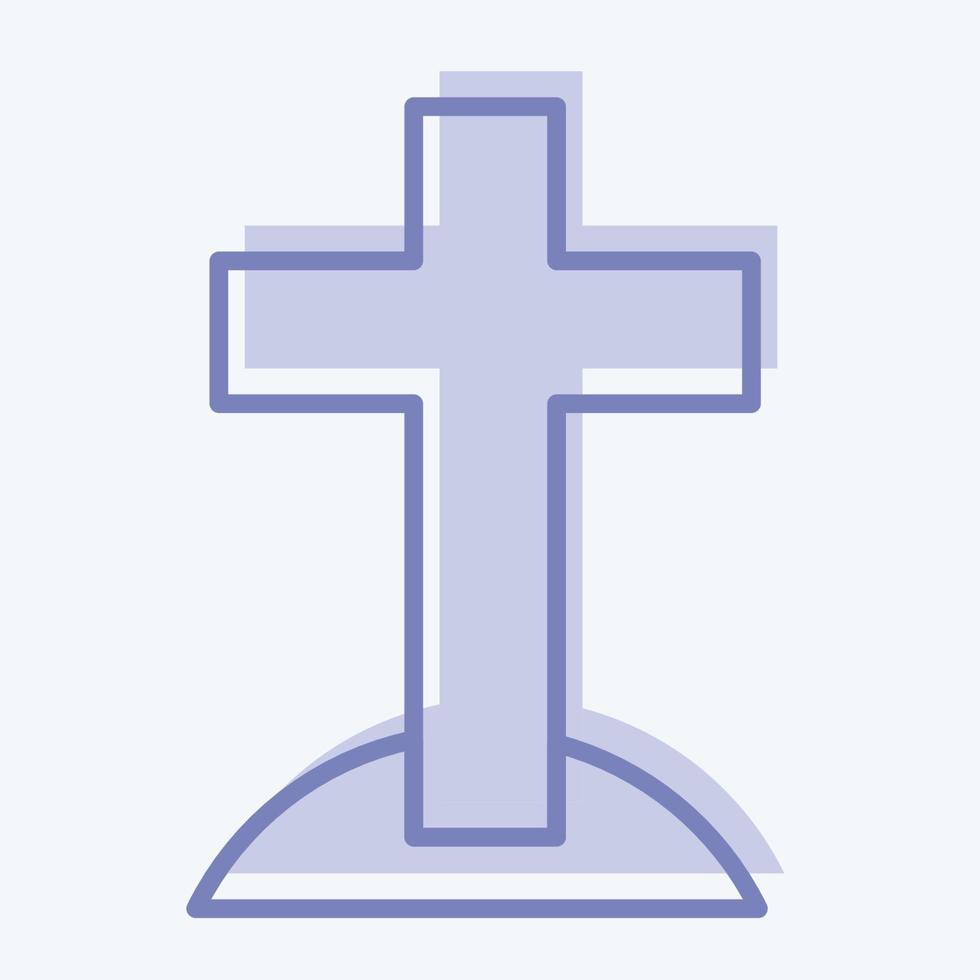 Icon Cross. suitable for Halloween symbol. two tone style. simple design editable. design template vector. simple illustration vector