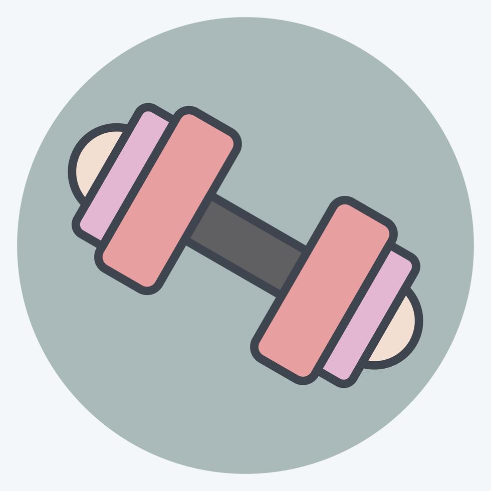 Icon Barbell. suitable for education symbol. color mate style. simple design editable. design template vector. simple illustration vector