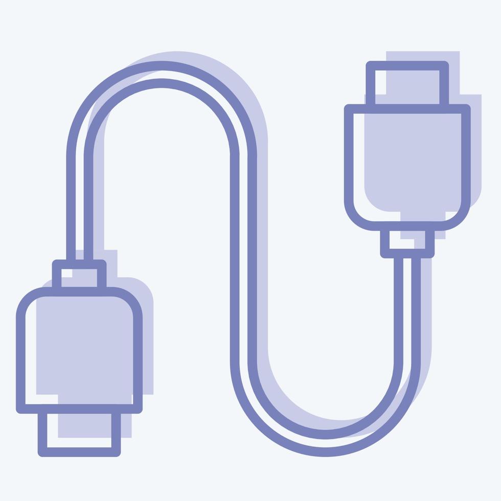Icon Cable. suitable for Computer Components symbol. two tone style. simple design editable. design template vector. simple illustration vector