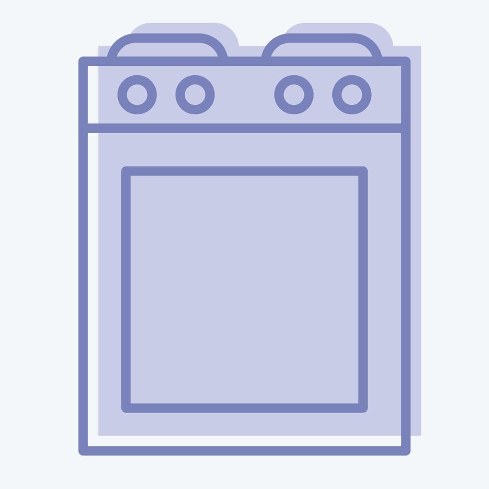 Icon Stove. suitable for Kitchen Appliances symbol. two tone style. simple design editable. design template vector. simple illustration vector