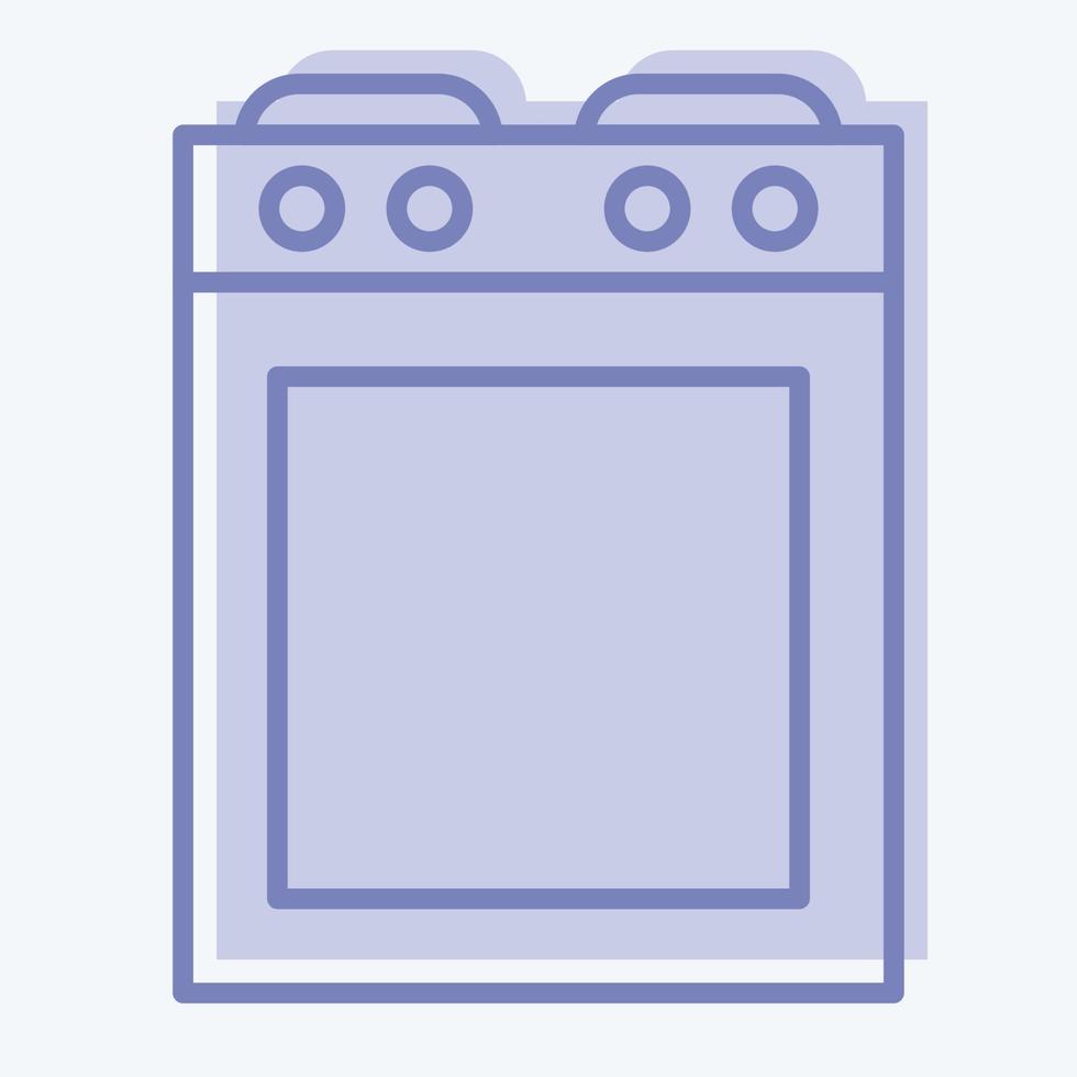 estufa de icono. adecuado para el símbolo de electrodomésticos de cocina. estilo de dos tonos. diseño simple editable. vector de plantilla de diseño. ilustración sencilla