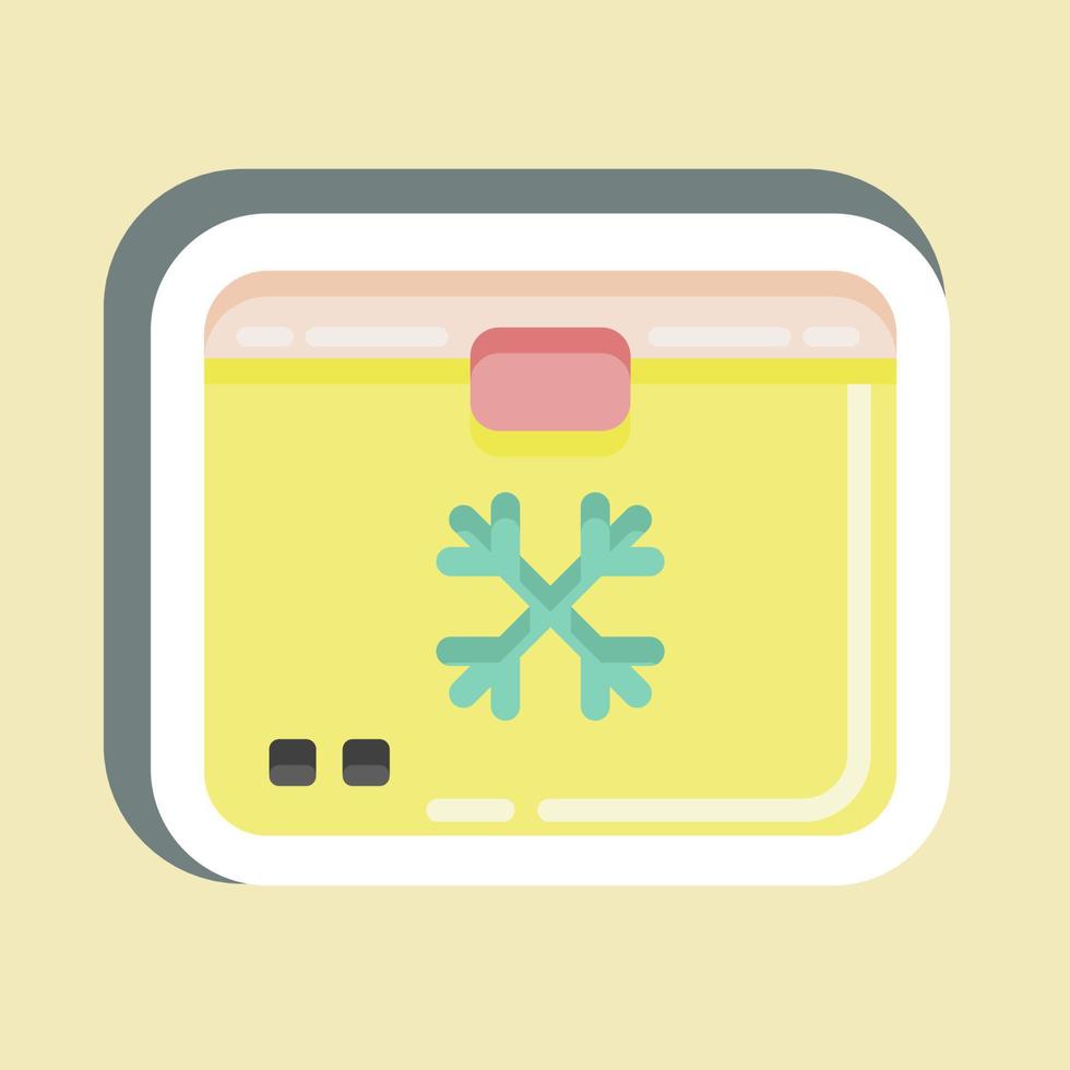 Sticker Freezer. suitable for Kitchen Appliances symbol. simple design editable. design template vector. simple illustration vector
