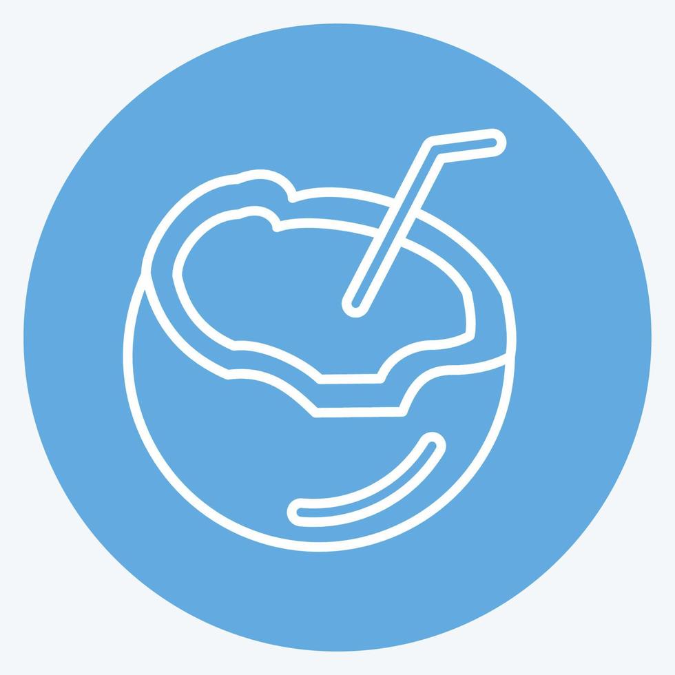 Icon Coconut. suitable for Nuts symbol. blue eyes style. simple design editable. design template vector. simple illustration vector