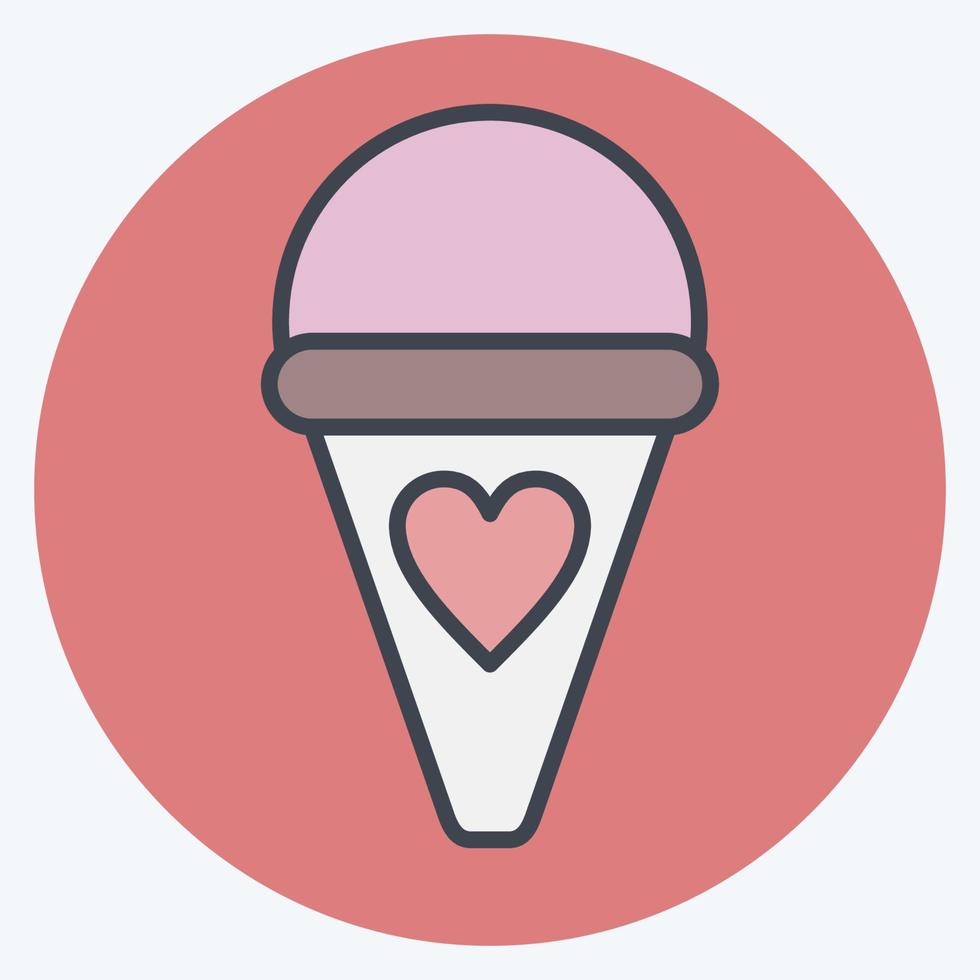 Icon Ice Cream. suitable for education symbol. color mate style. simple design editable. design template vector. simple illustration vector