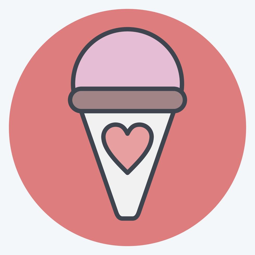 helado de icono. adecuado para el símbolo de la educación. estilo compañero de color. diseño simple editable. vector de plantilla de diseño. ilustración sencilla