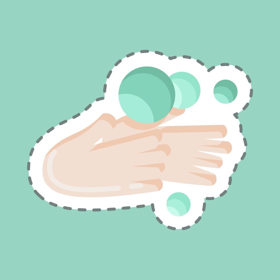 Sticker line cut Hand Washing. suitable for flu symbol. simple design editable. design template vector. simple illustration vector