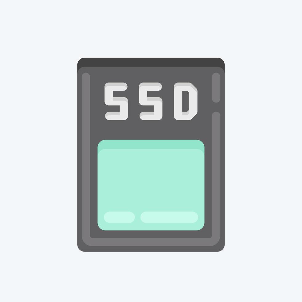 Icon SSD. suitable for Computer Components symbol. flat style. simple design editable. design template vector. simple illustration vector