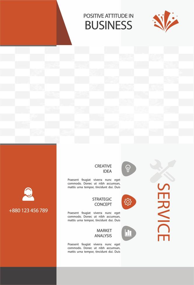 portada de empresa moderna, plantilla vectorial, tema naranja y blanco: se puede utilizar para informes anuales, volantes, folletos, folletos y más vector