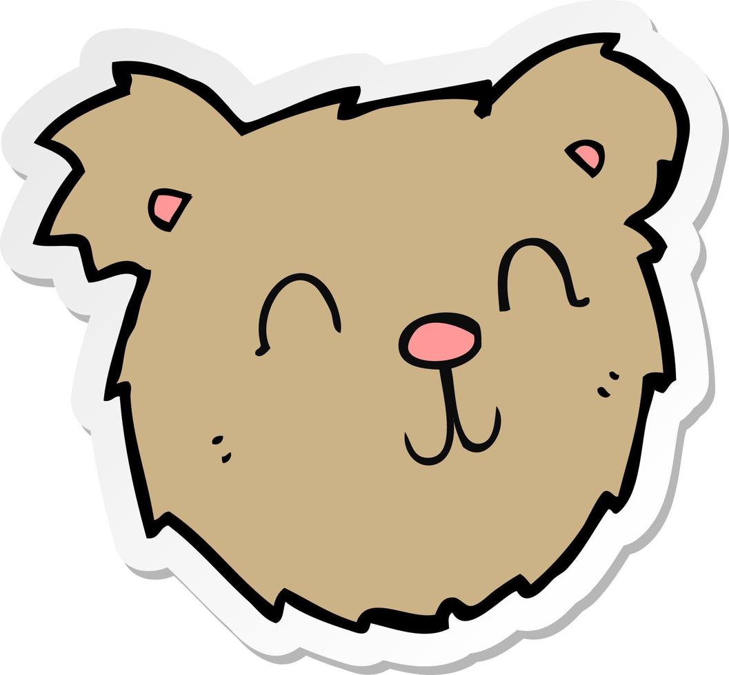 sticker of a cartoon happy teddy bear face vector