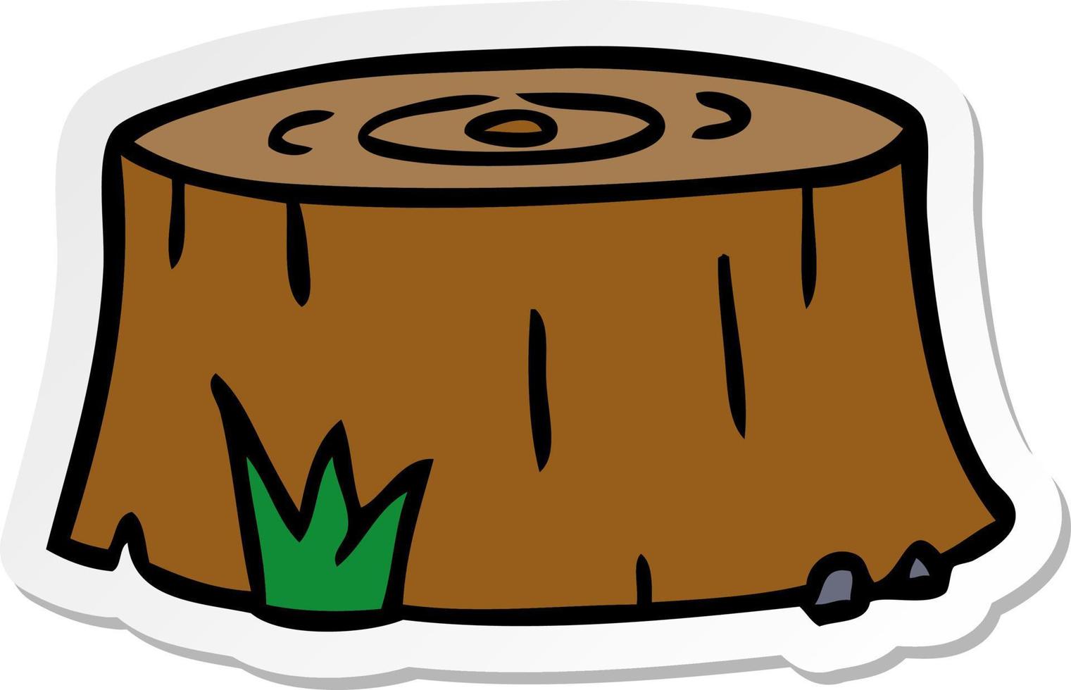 sticker cartoon doodle of a tree log vector