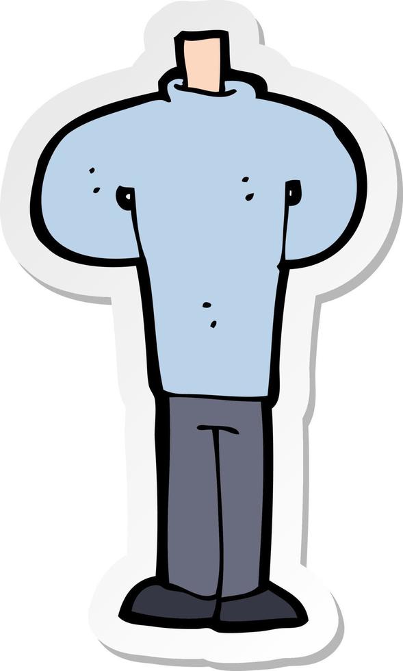 sticker of a cartoon body standing still vector