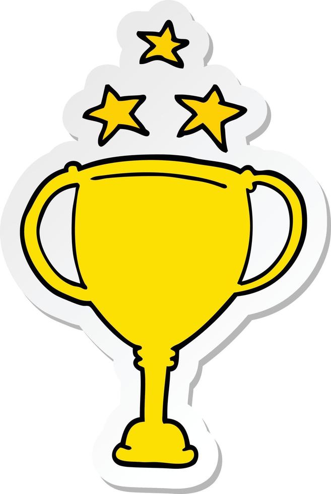 pegatina de un trofeo deportivo de dibujos animados vector