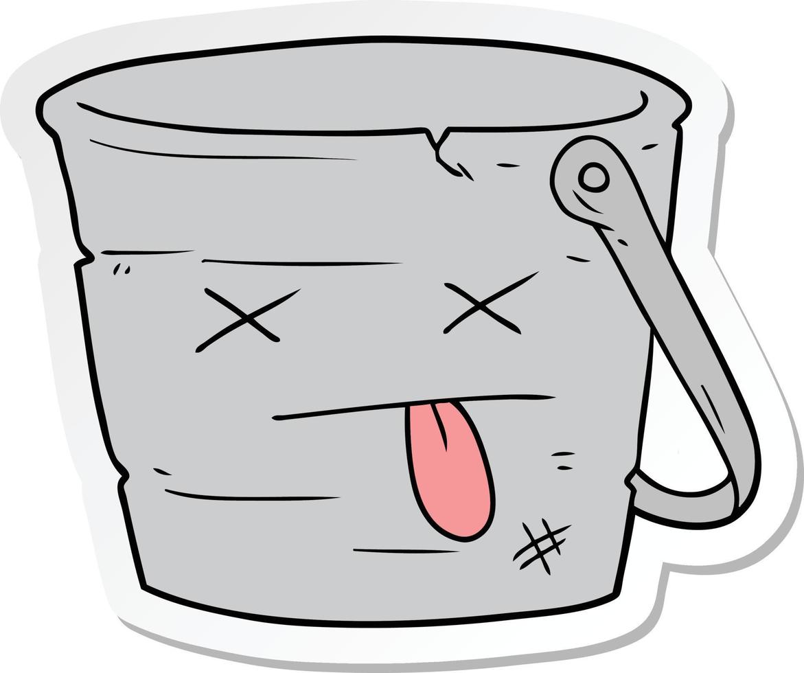sticker of a kicked the bucket cartoon 10372763 Vector Art at Vecteezy