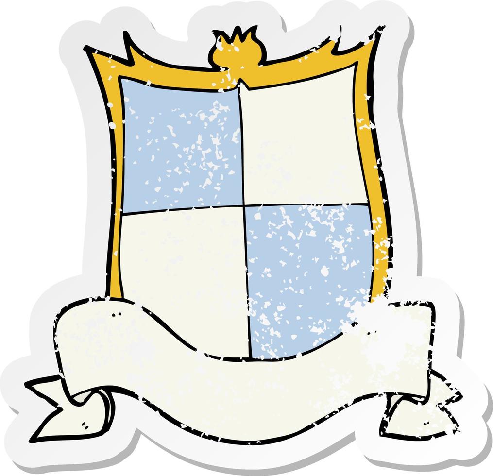 retro distressed sticker of a heraldry cartoon vector