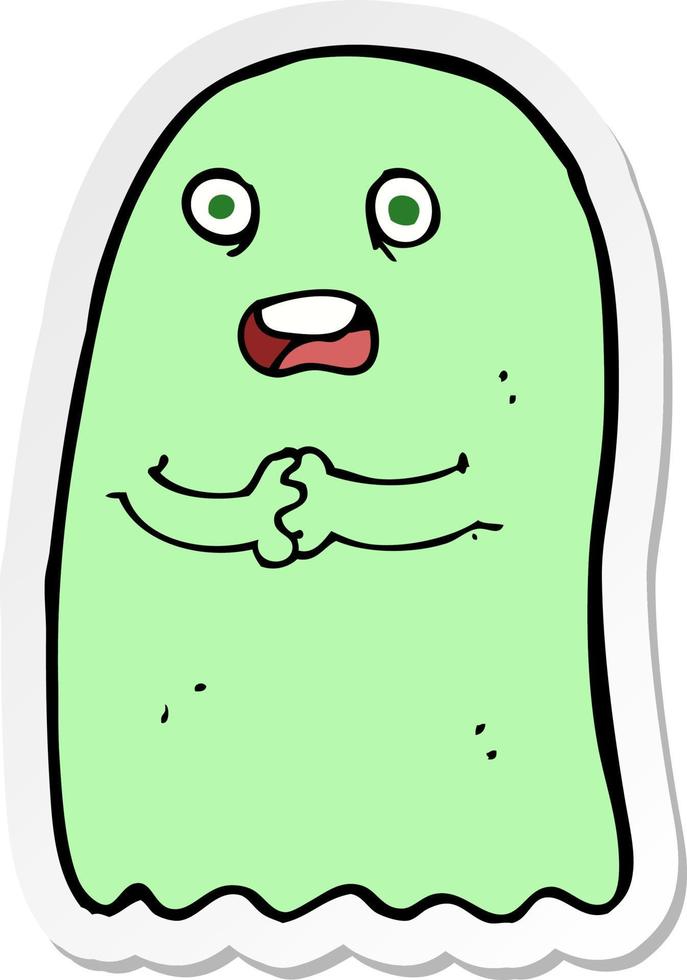 sticker of a funny cartoon ghost vector
