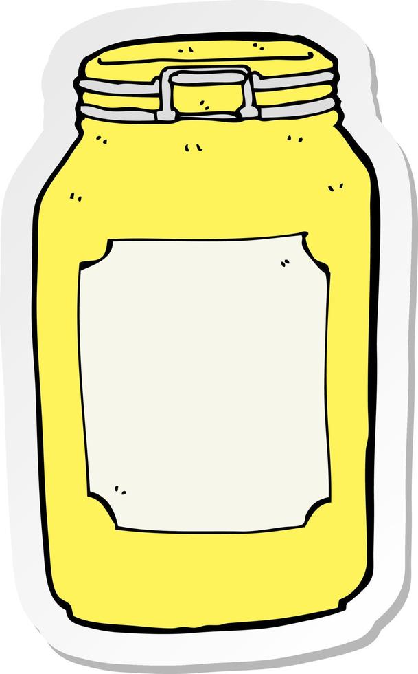 sticker of a cartoon jar vector