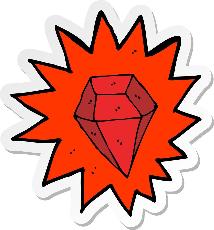 sticker of a cartoon huge ruby vector
