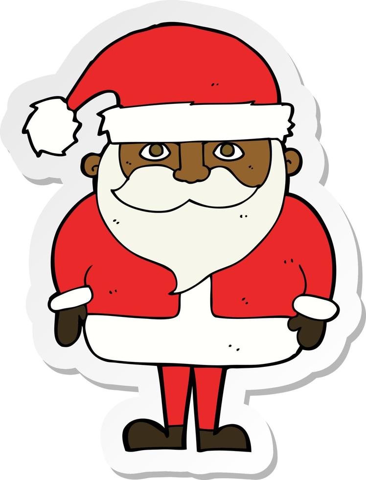 sticker of a cartoon santa claus vector