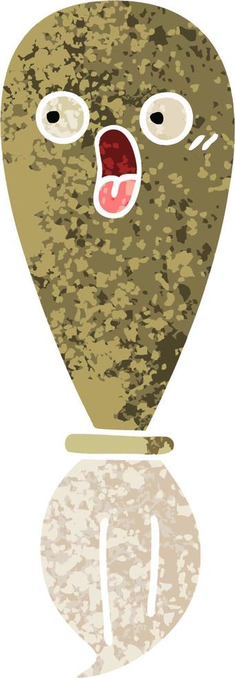 retro illustration style cartoon paint brush vector