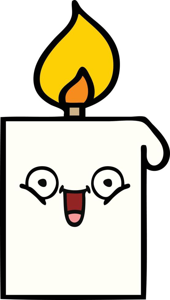 cute cartoon lit candle vector