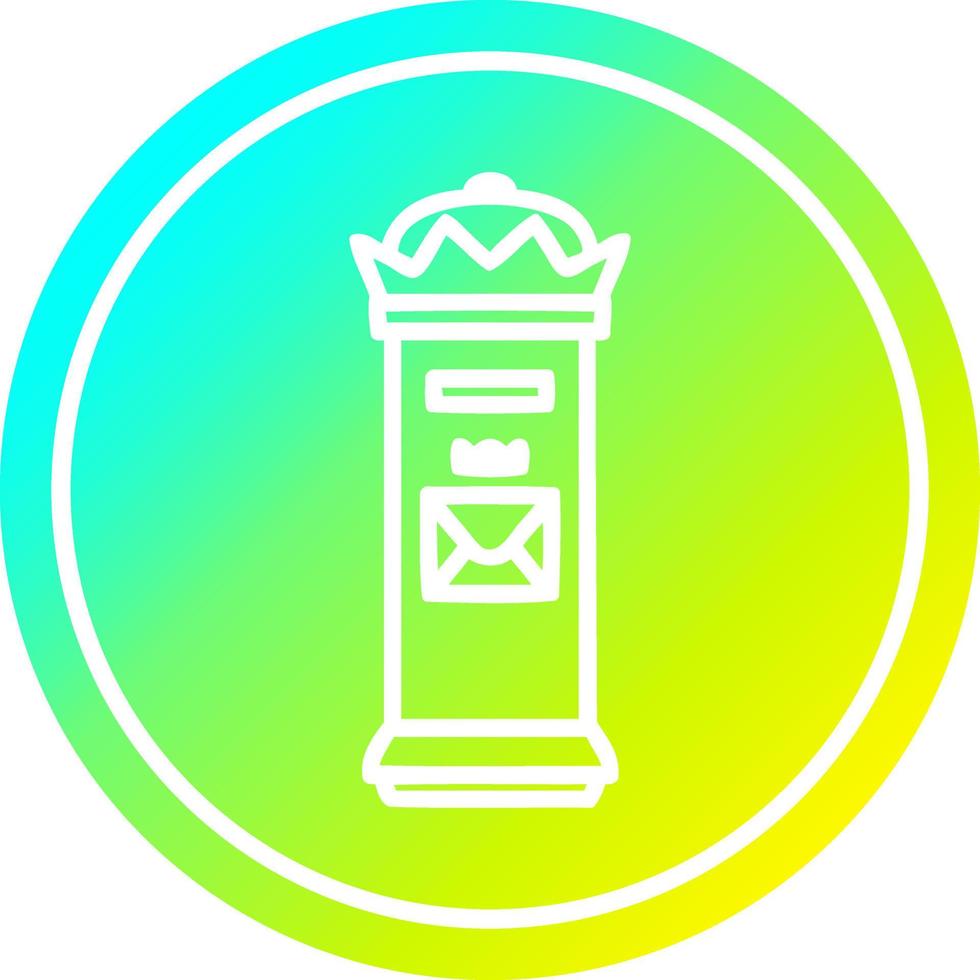 British postbox circular in cold gradient spectrum vector