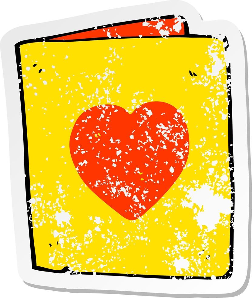 retro distressed sticker of a cartoon folded card vector