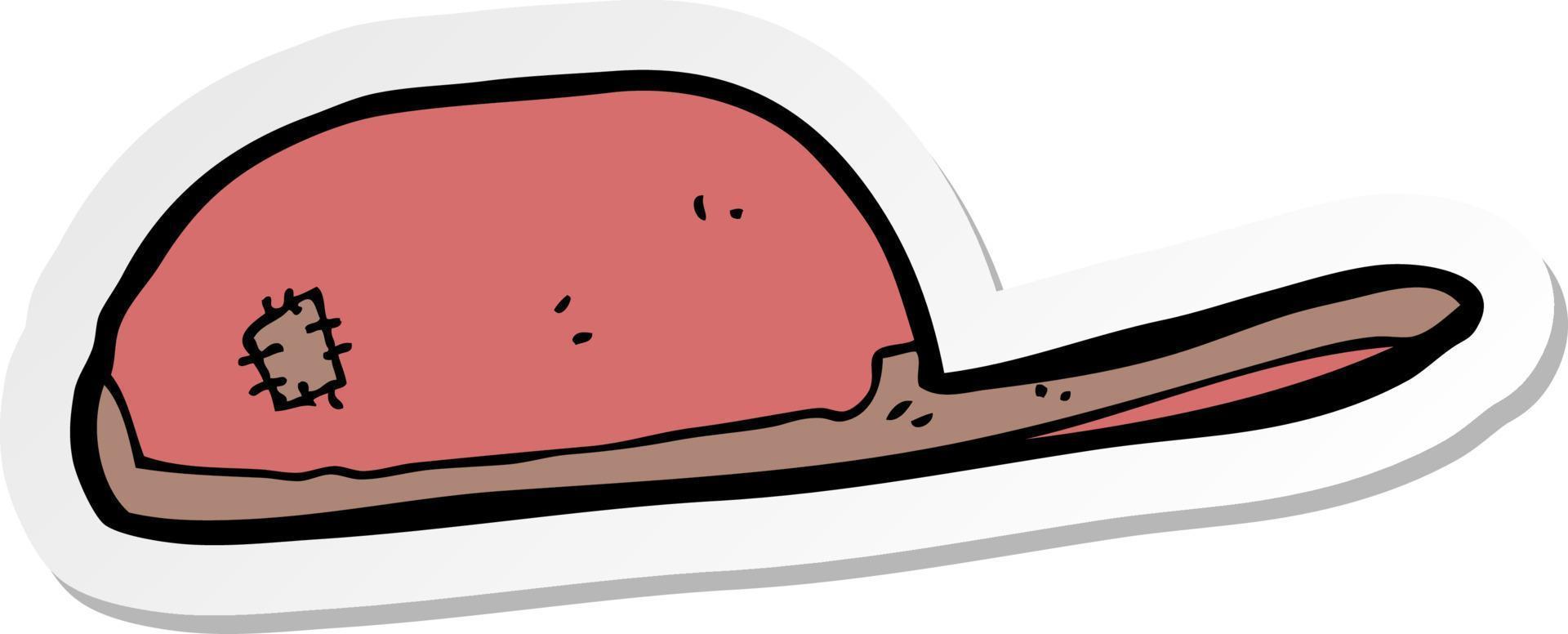 sticker of a cartoon cap vector