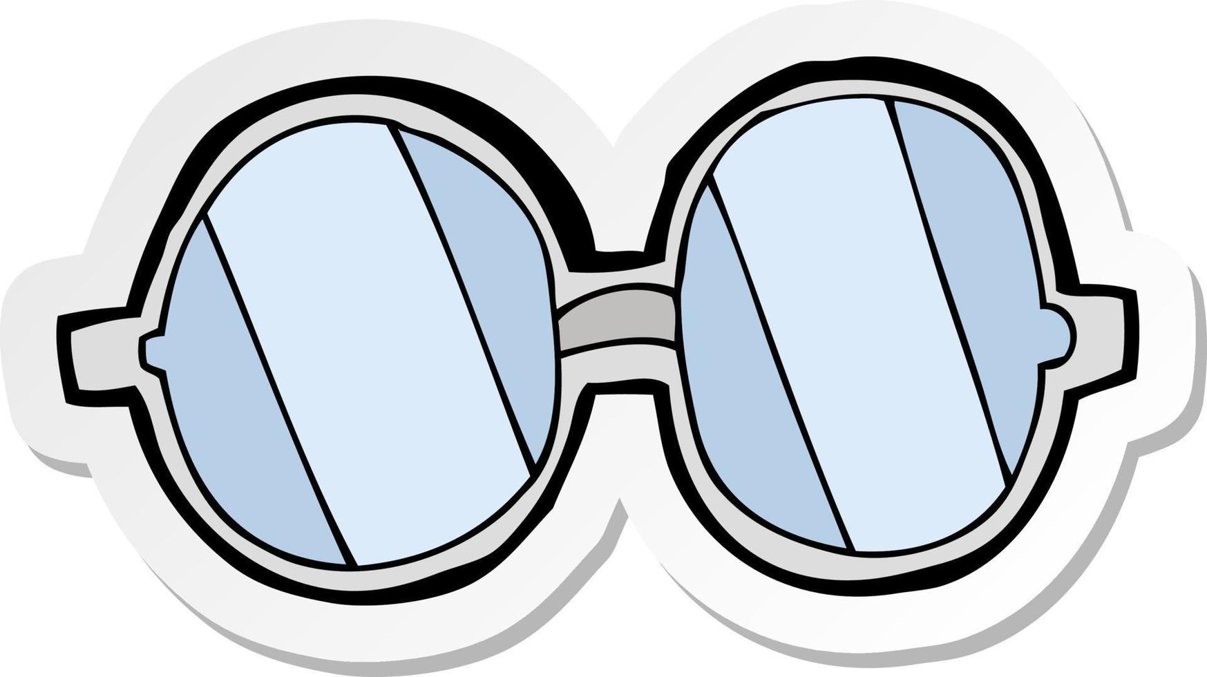 sticker of a cartoon glasses vector