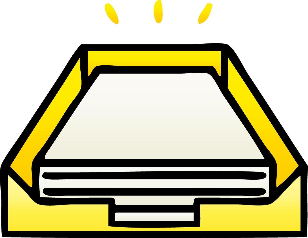 gradient shaded cartoon paper stack in tray vector