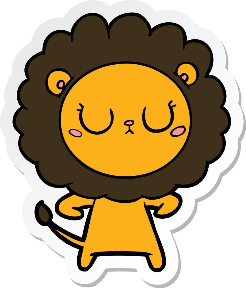 sticker of a cartoon lion vector