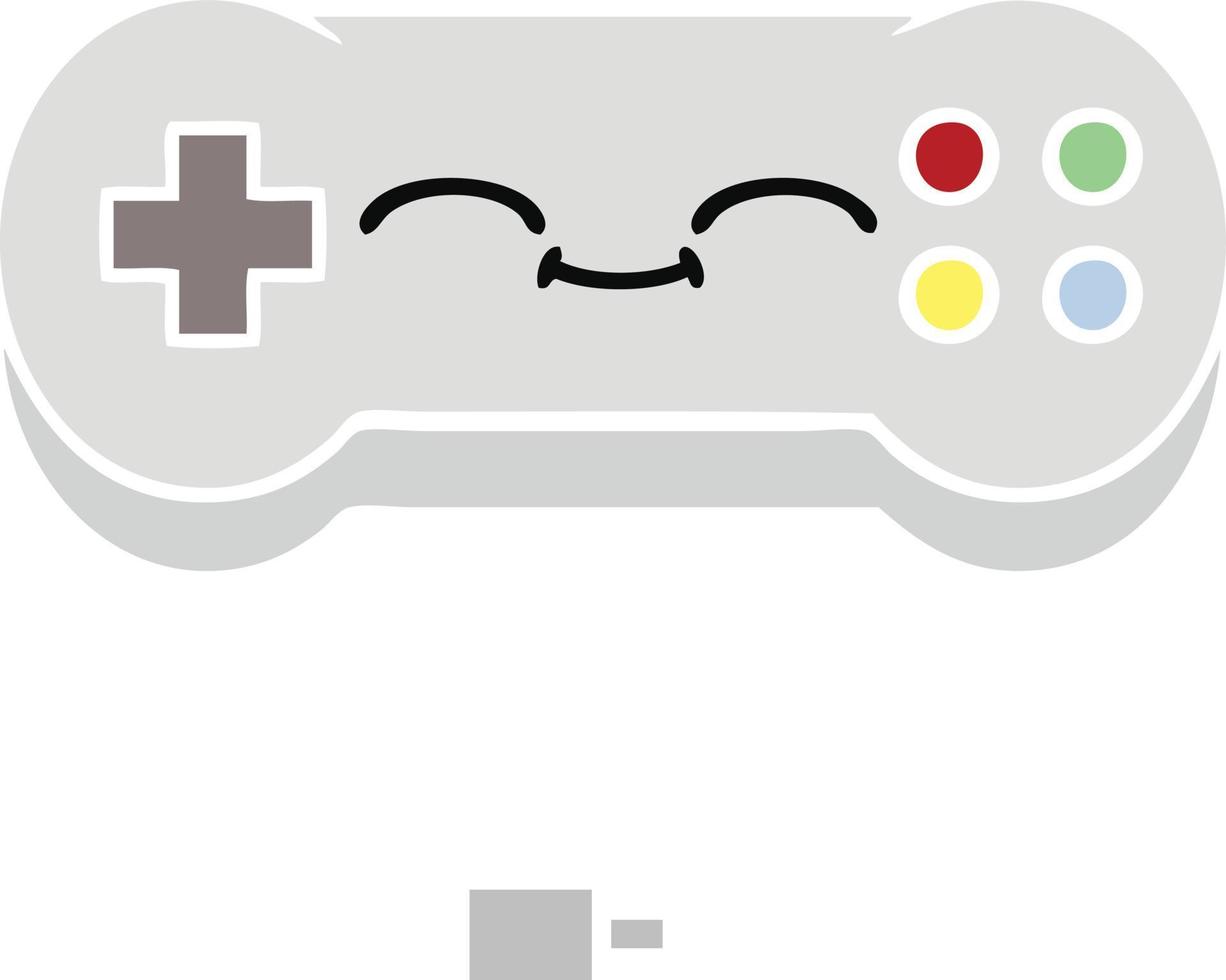 flat color retro cartoon game controller vector