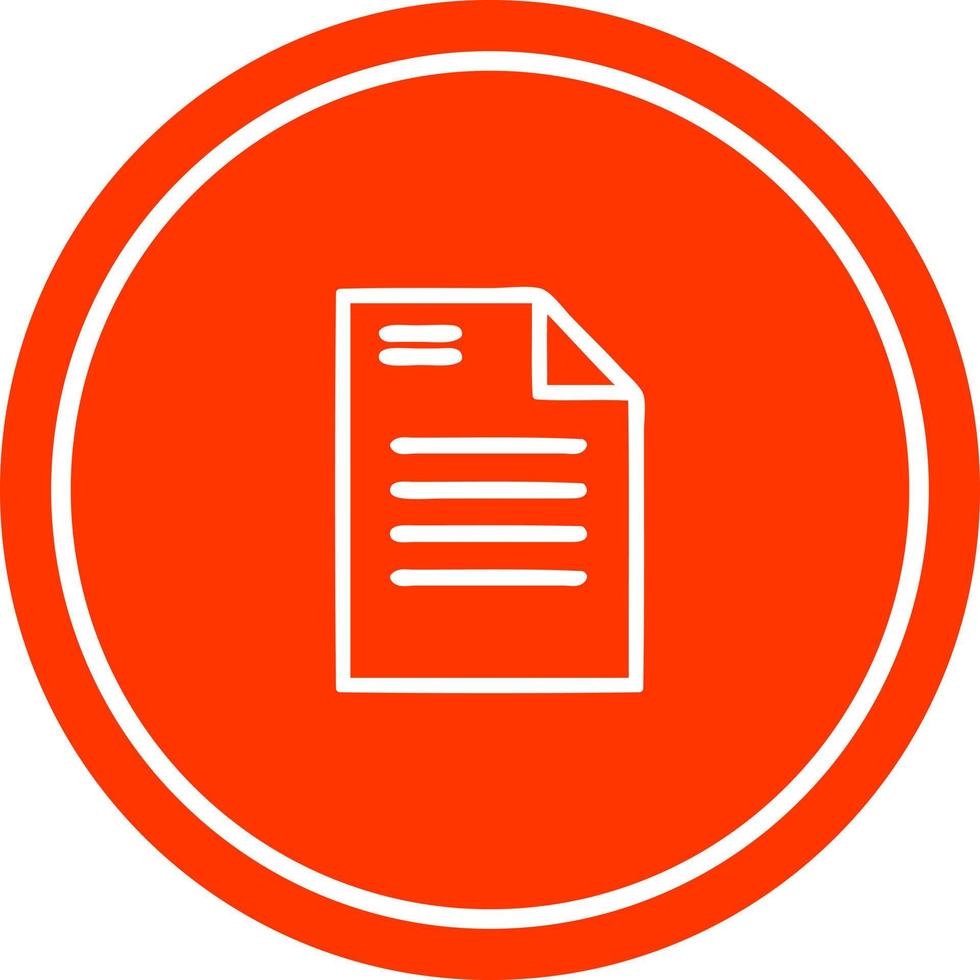 official document circular icon vector
