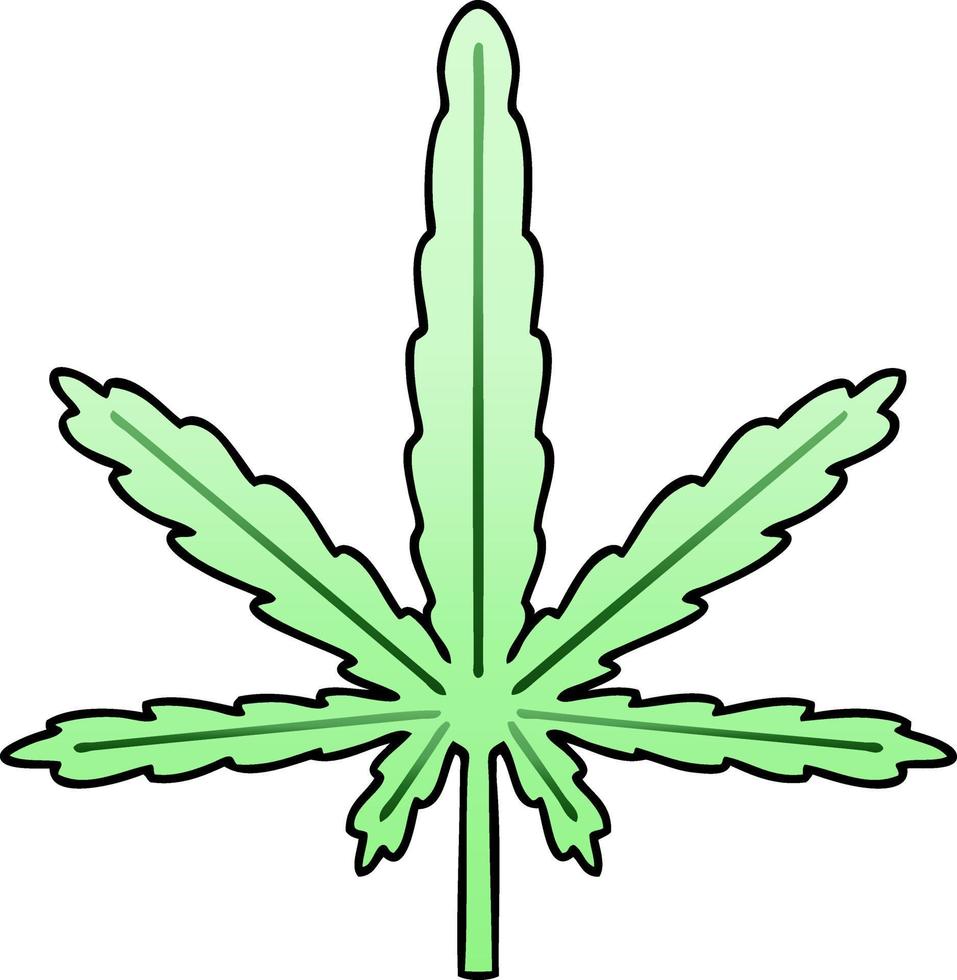 quirky gradient shaded cartoon marijuana vector