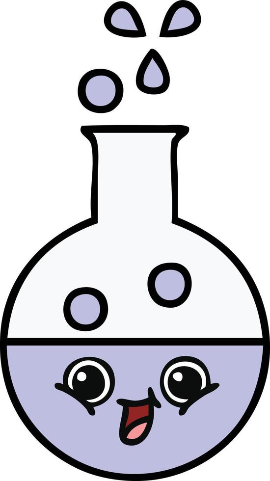 cute cartoon test tube vector