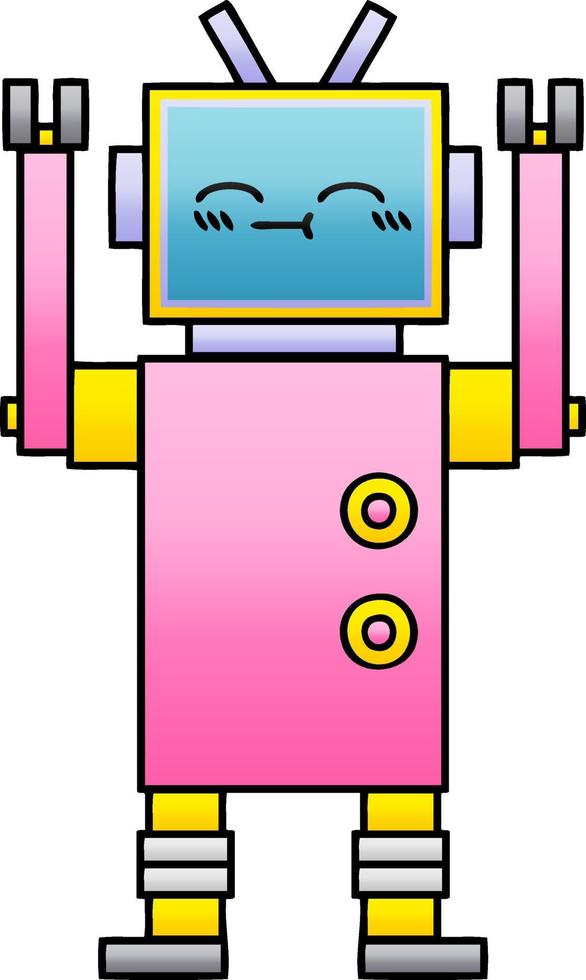 gradient shaded cartoon robot vector