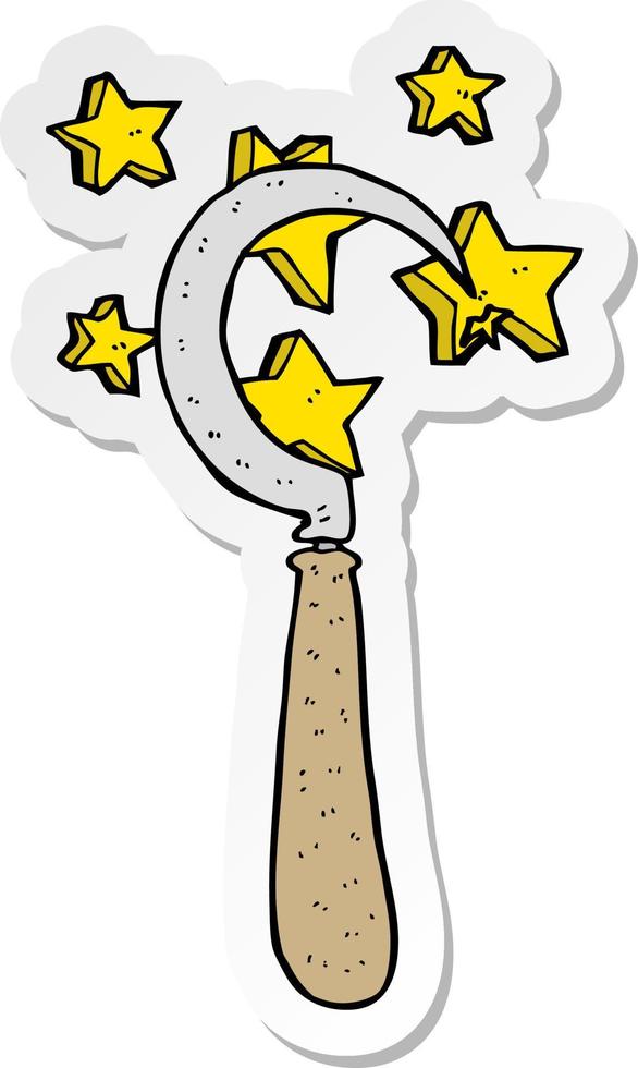 sticker of a cartoon magic sickle vector