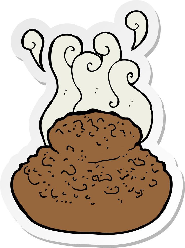 sticker of a cartoon bread vector