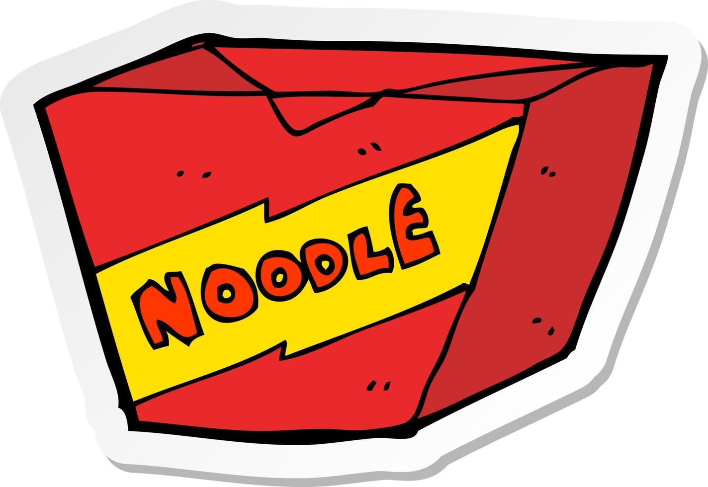 sticker of a cartoon noodle box vector