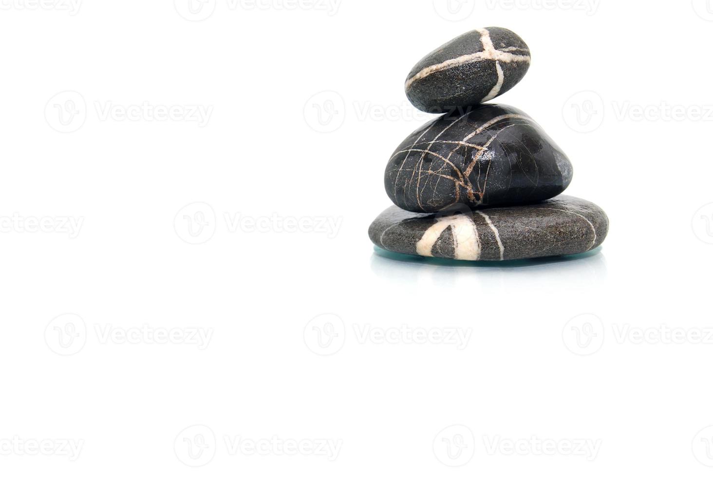 .zen stones with reflection isolated photo