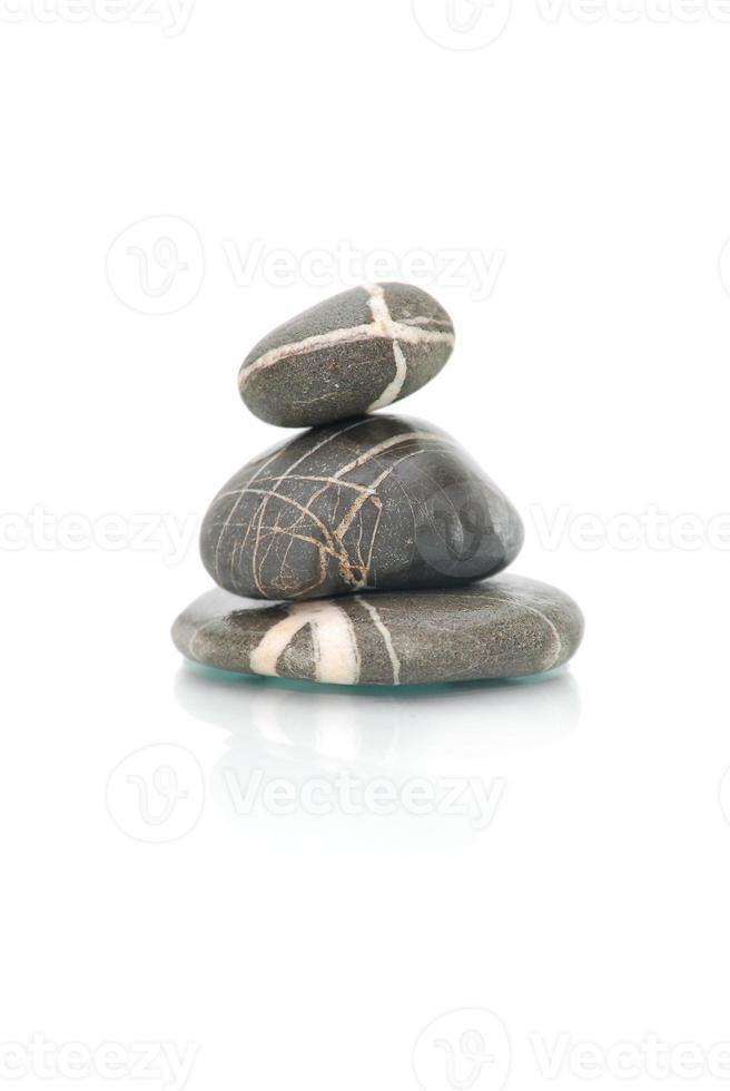 .zen stones with reflection isolated photo