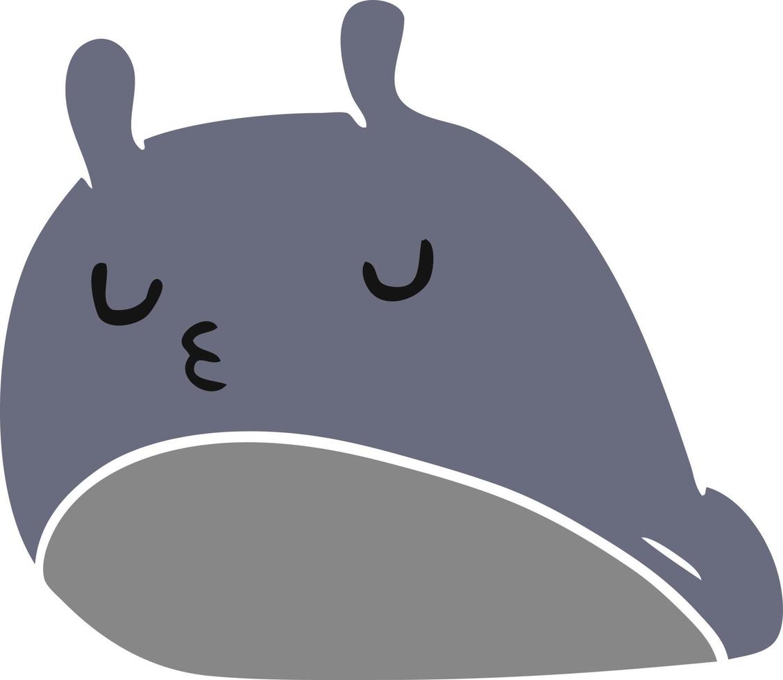 cartoon kawaii fat cute slug vector