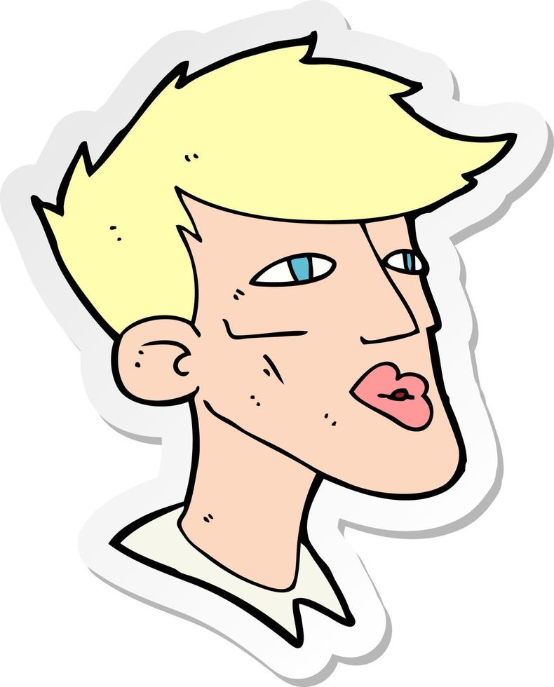 sticker of a cartoon male model guy vector